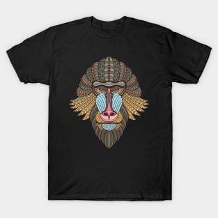 Ethnic baboon - zentangle monkey shirt T-Shirt